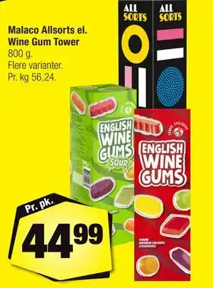 Calle Malaco Allsorts el. Wine Gum Tower tilbud