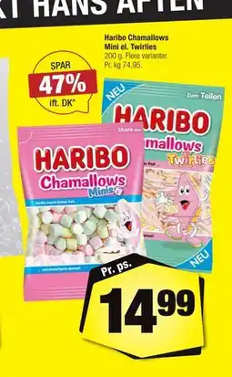 Calle Haribo Chamallows Mini el. Twirlies tilbud