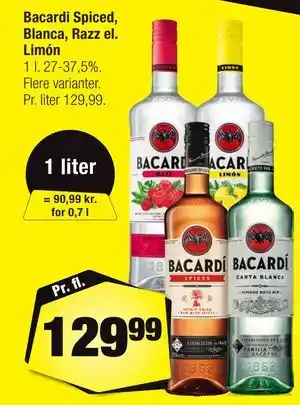 Calle Bacardi Spiced, Blanca, Razz el. Limón tilbud