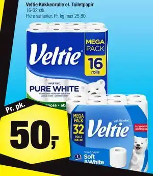 Calle Veltie Køkkenrulle el. Toiletpapir tilbud