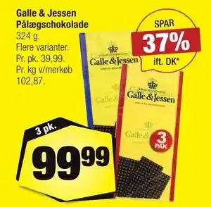 Calle Galle & Jessen Pålægschokolade tilbud