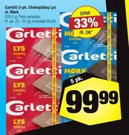 Calle Carletti 3-pk. Chokopålæg Lys el. Mørk tilbud