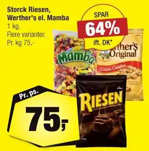Calle Storck Riesen, Werther's el. Mamba tilbud