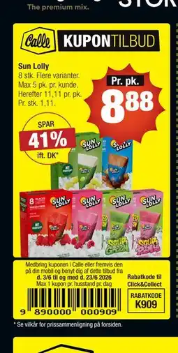 Calle Sun Lolly tilbud