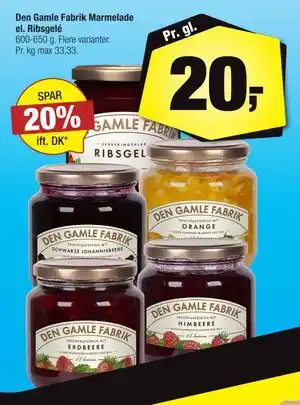 Calle Den Gamle Fabrik Marmelade el. Ribsgelé tilbud