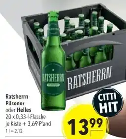 Citti Ratsherrn Pilsener oder Helles tilbud
