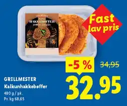 Lidl GRILLMESTER Kalkun hakkebøffer tilbud