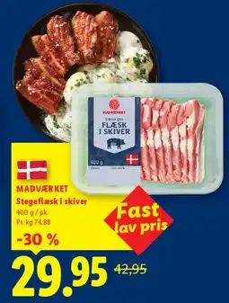 Lidl Stegeflesk i skiver tilbud