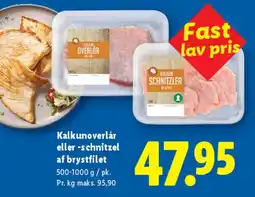 Lidl Kalkun overlår eller - schnitzel af brystfilet tilbud