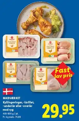 Lidl MADVÆRKET Kyllingevinger, -lårfilet, -underlår eller -overlår tilbud