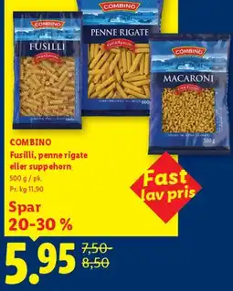 Lidl Fusilli, penne rigate eller macaroni tilbud