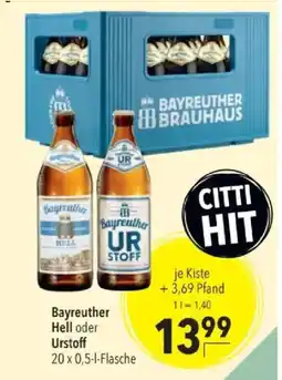 Citti Bayreuther Hell oder Urstoff tilbud