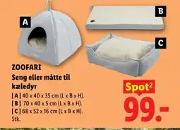 Lidl ZOOFARI Seng eller måtte til kæledyr tilbud