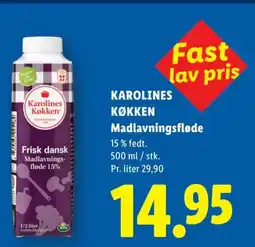 Lidl ARLA Karolines Køkken Madlavningsfløde tilbud