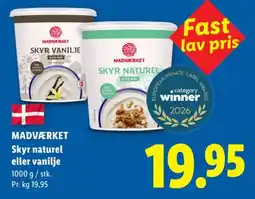 Lidl MADVÆRKET Skyr naturel eller vanilje tilbud
