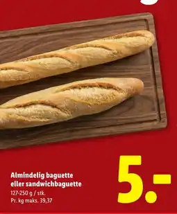Lidl Almindelig baguette eller sandwichbaguette tilbud
