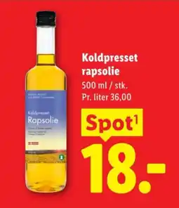Lidl Koldpresset rapsolie tilbud