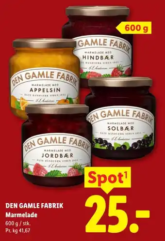 Lidl DEN GAMLE FABRIK Marmelade tilbud