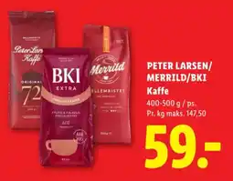 Lidl PETER LARSEN/ MERRILD/BKI Kaffe tilbud