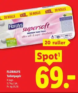Lidl FLORALYS Toiletpapir tilbud