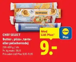 Lidl CHEF SELECT Butter-, pizza-, tærte- eller pølsehornsdej, App-pris tilbud