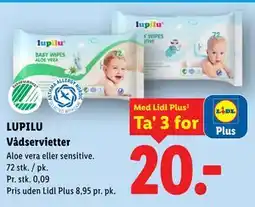 Lidl LUPILU Vådservietter, App-pris tilbud