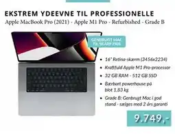 CBC Apple MacBook Pro (2021) - Apple M1 Pro - Refurbished - Grade B tilbud
