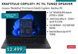 CBC Lenovo ThinkPad T14 Gen 6 (Intel) Copilot+ Bærbar PC tilbud