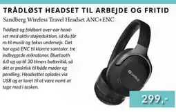 CBC Sandberg Wireless Travel Headset ANC+ENC tilbud