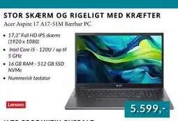 CBC Acer Aspire 17 A17-51M Bærbar PC tilbud