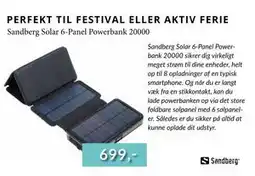 CBC Sandberg Solar 6-Panel Powerbank 20000 tilbud