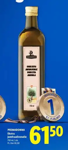 Lidl PRIMADONNA Ekstra jomfruolivenolie tilbud