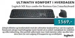 CBC Logitech MX Keys combo for Business Gen 2 mus/keyboard tilbud