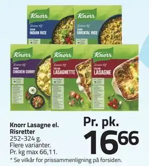 Fleggaard Knorr Lasagne el. Risretter tilbud