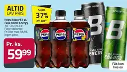 Fleggaard Pepsi Max PET el. Faxe Kondi Energy tilbud