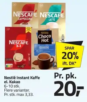Fleggaard Nestlé Instant Kaffe el. Kakao tilbud