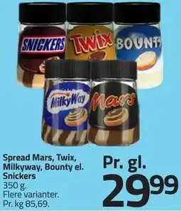 Fleggaard Spread Mars, Twix, Milkyway, Bounty el. Snickers tilbud
