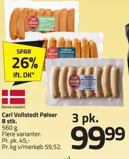 Fleggaard Carl Vollstedt Pølser tilbud