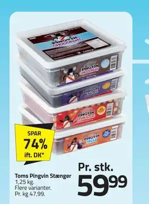 Fleggaard Toms Pingvin Stænger tilbud