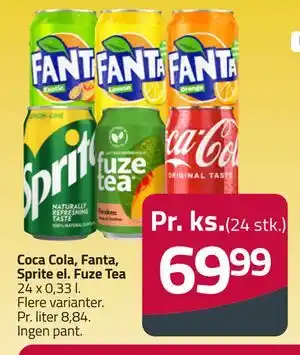 Fleggaard Coca Cola, Fanta, Sprite el. Fuze Tea tilbud