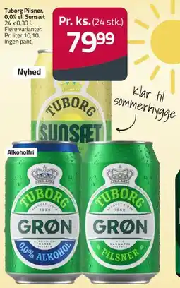 Fleggaard Tuborg Pilsner, 0,0% el. Sunsæt tilbud