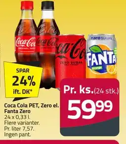 Fleggaard Coca Cola PET, Zero el. Fanta Zero tilbud