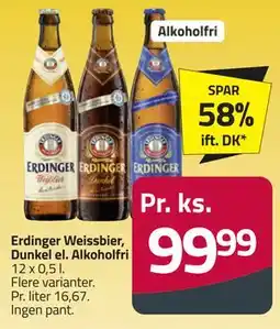 Fleggaard Erdinger Weissbier, Dunkel el. Alkoholfri tilbud