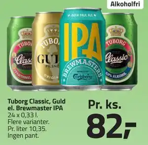 Fleggaard Tuborg Classic, Guld el. Brewmaster IPA tilbud