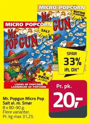 Fleggaard Mr. Popgun Micro Pop Salt el. m. Smør tilbud
