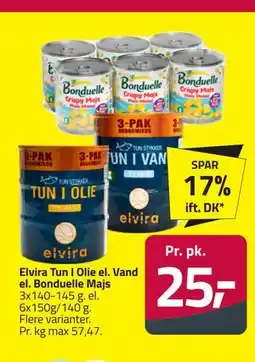 Fleggaard Elvira Tun I Olie el. Vand el. Bonduelle Majs tilbud