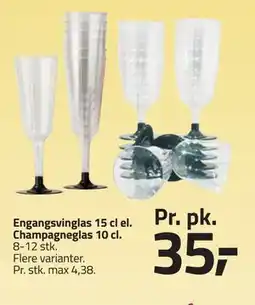 Fleggaard Engangsvinglas 15 cl el. Champagneglas 10 cl tilbud
