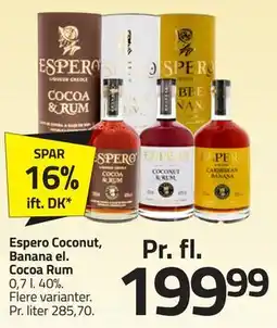 Fleggaard Espero Coconut, Banana el. Cocoa Rum tilbud