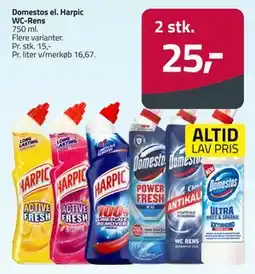 Fleggaard Domestos el. Harpic WC-Rens tilbud