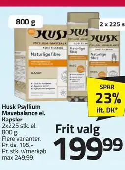 Fleggaard Husk Psyllium Mavebalance el. Kapsler tilbud